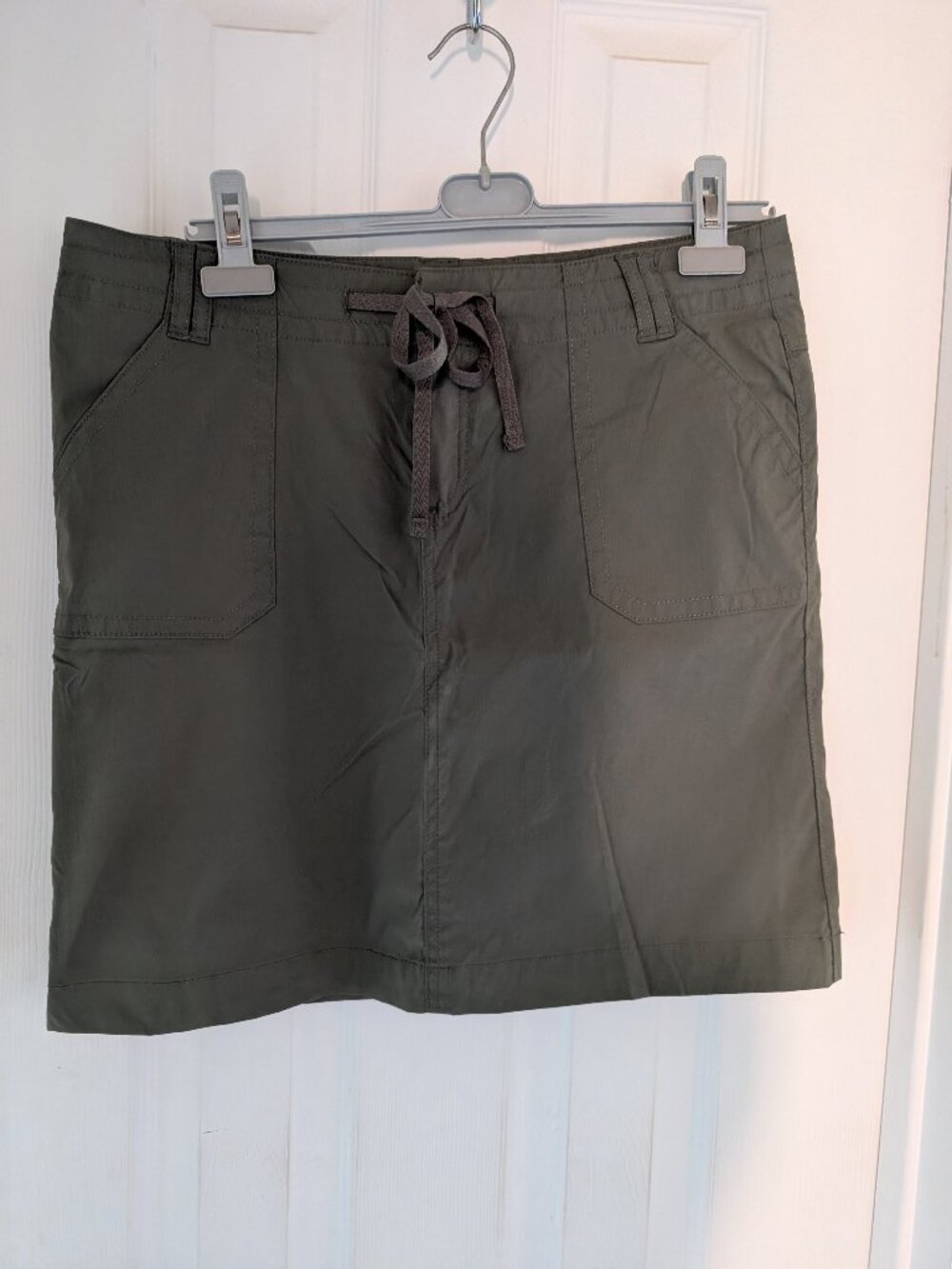 Casual Drawstring Utility Skirt in Olive Green